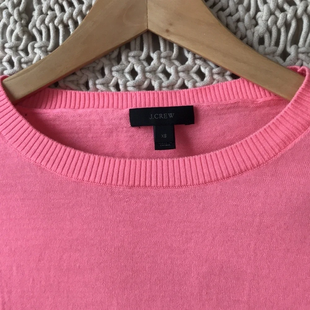 J. Crew pink pullover crew fitted sweater sz XS